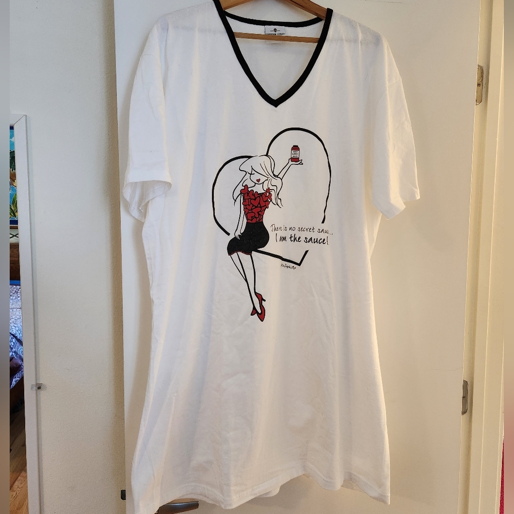 White sleep shirt